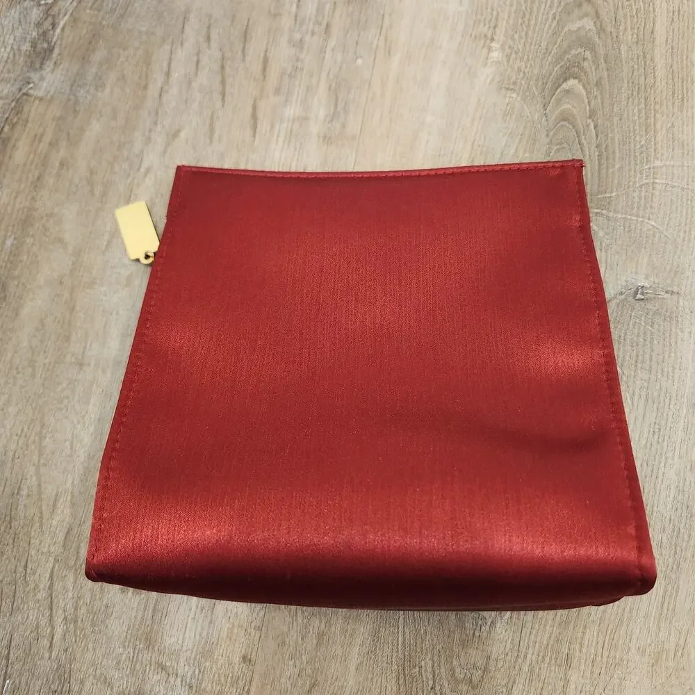 YSL Parfums Yves Saint Laurent Satin Cosmetic Bag Makeup Jewelry Travel Toiletry